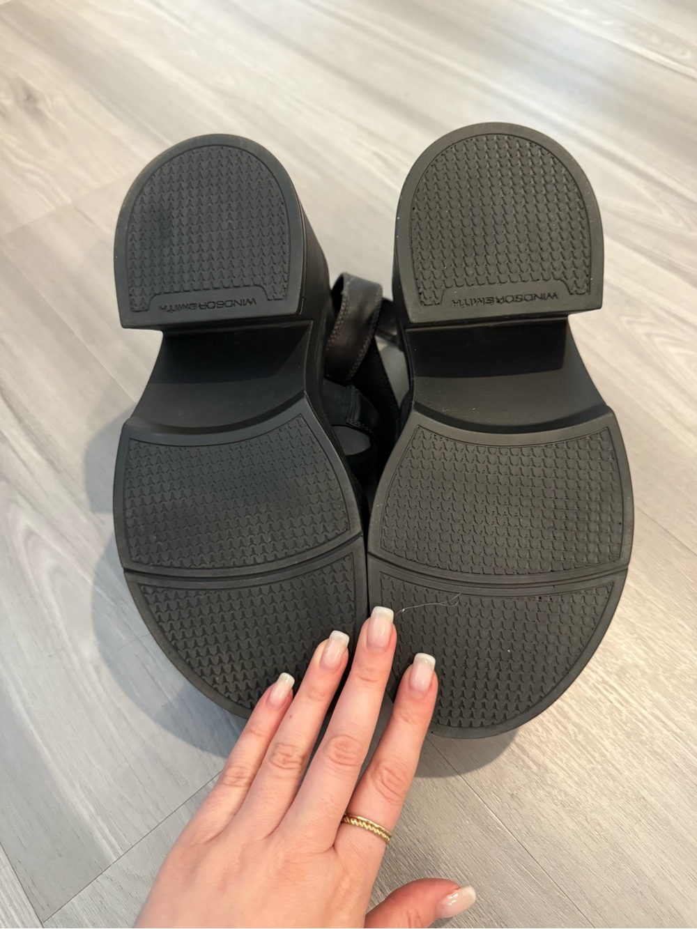 Windsor Smith Black Chunky Platform Sandal Heels - Picture 4 of 6
